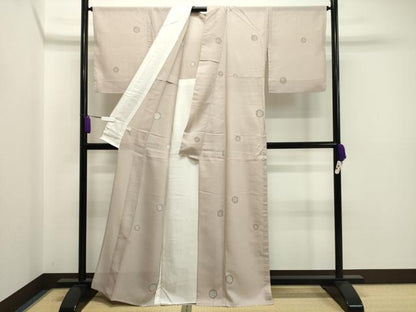 平和屋着物＊夏物 小紋 紗 雪輪重ね文 金彩 正絹 逸品 CAAU8857gh