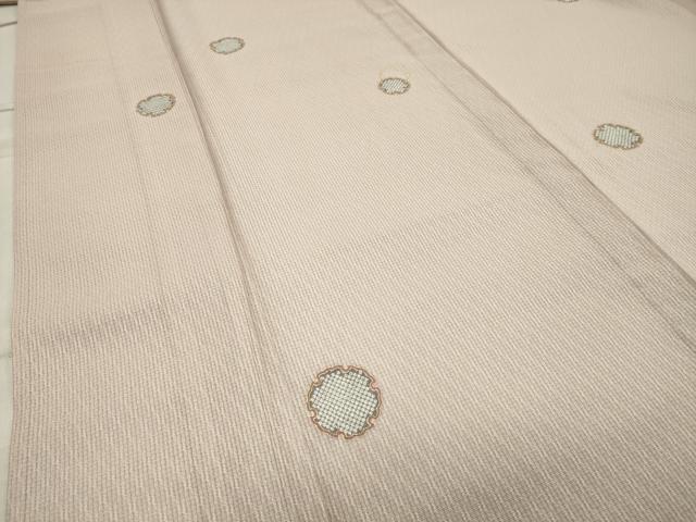 平和屋着物＊夏物 小紋 紗 雪輪重ね文 金彩 正絹 逸品 CAAU8857gh