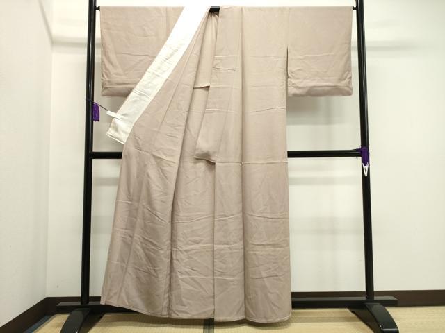 平和屋着物＊夏物 色無地 絽 白茶色 正絹 逸品 CAAU8921gh