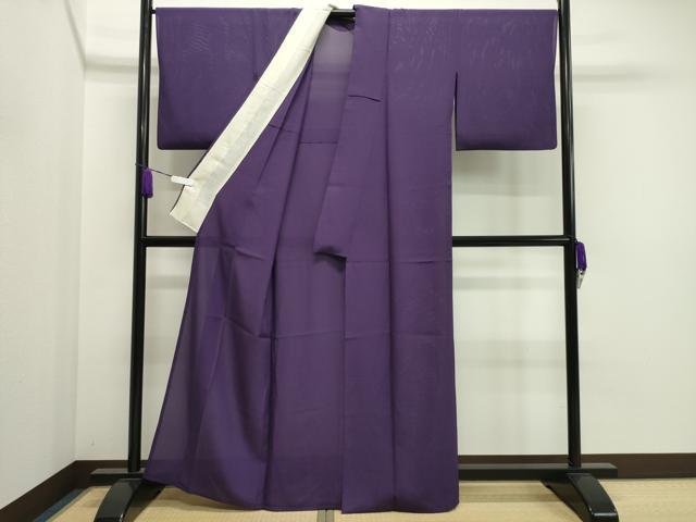 平和屋着物＊夏物　色無地　絽　葡萄色　正絹　逸品　CAAU8929gh