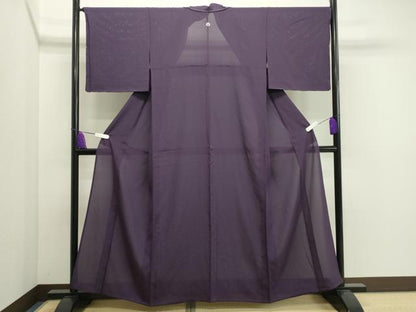 平和屋着物＊夏物 色無地 絽 似せ紫色 正絹 逸品 未使用 CAAU8935gh