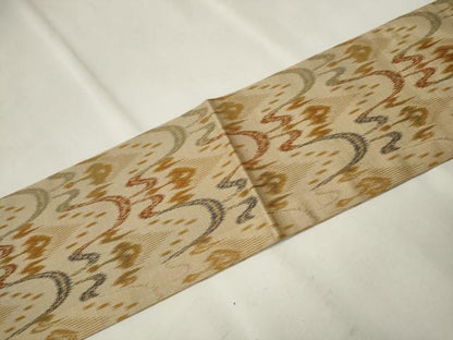 平和屋着物●全通柄　九寸名古屋帯　太子間道　正絹　逸品　CAAU9214hy