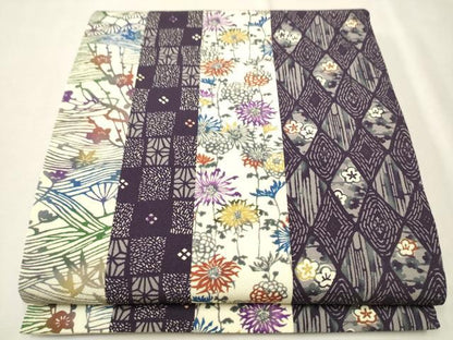 平和屋着物●両面　全通柄袋帯　紅型染　草花間道　正絹　逸品　未使用　CAAU9257hy