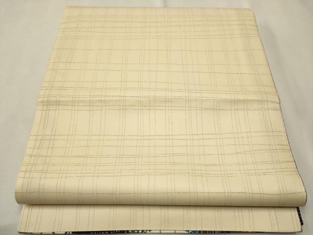 平和屋着物●両面　全通柄袋帯　紅型染　草花間道　正絹　逸品　未使用　CAAU9257hy