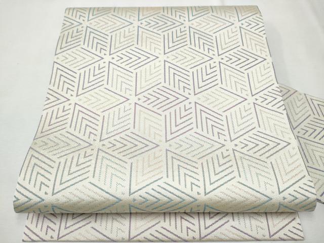 平和屋着物●全通柄 九寸名古屋帯 幾何学文様 正絹 逸品 CAAU9266hy