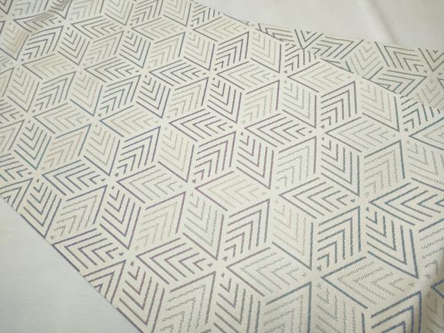 平和屋着物●全通柄 九寸名古屋帯 幾何学文様 正絹 逸品 CAAU9266hy