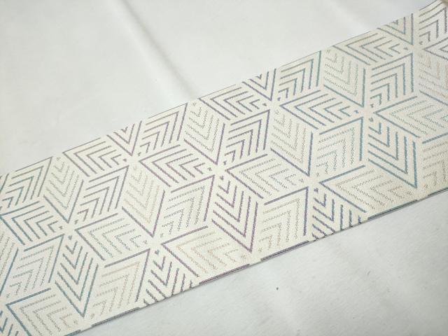 平和屋着物●全通柄 九寸名古屋帯 幾何学文様 正絹 逸品 CAAU9266hy
