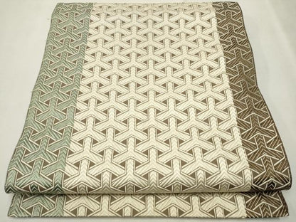 平和屋着物●本場筑前博多織 八寸名古屋帯 毘沙門亀甲 正絹 逸品 CAAX7556hy
