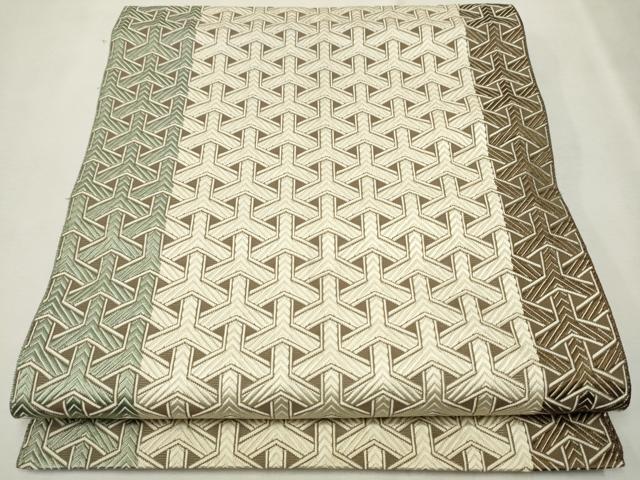 平和屋着物●本場筑前博多織 八寸名古屋帯 毘沙門亀甲 正絹 逸品 CAAX7556hy