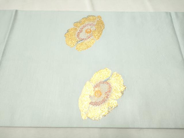 平和屋着物●龍村美術織物　たつむら　九寸開き名古屋帯　金の花　金糸　正絹　逸品　CAAU9273hy