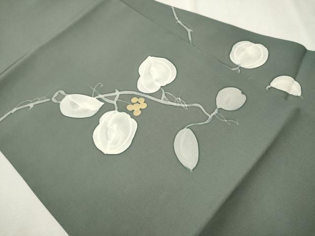 季節物 秋 柿の実 塩瀬名古屋帯 ロウケツ 高久空木 季節物 秋 柿の実 塩瀬名古屋帯 ロウケツ 高久空木