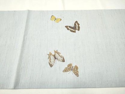 平和屋着物●九寸開き名古屋帯　紬地　舞蝶文　正絹　逸品　CAAU9468hy