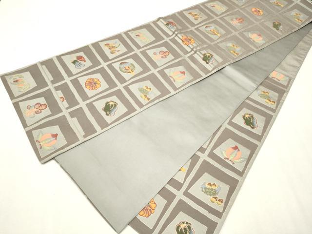 平和屋着物●六通柄袋帯　成物　金糸　正絹　逸品　CAAU9483hy
