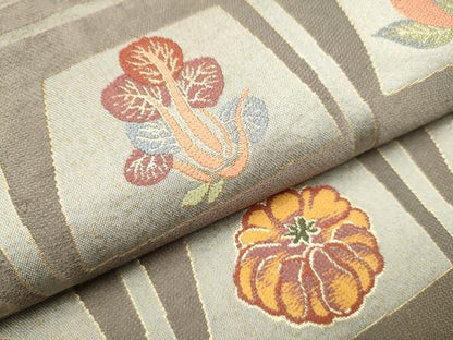 平和屋着物●六通柄袋帯　成物　金糸　正絹　逸品　CAAU9483hy