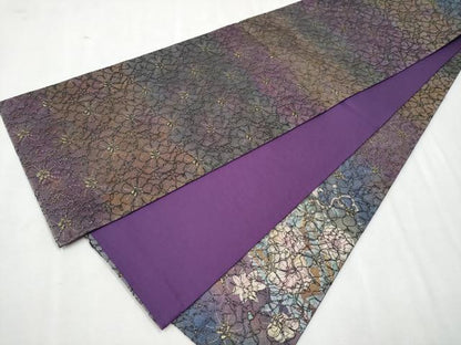 平和屋着物●太鼓柄袋帯　総刺繍　辻が花　正絹　逸品　CAAU9488hy