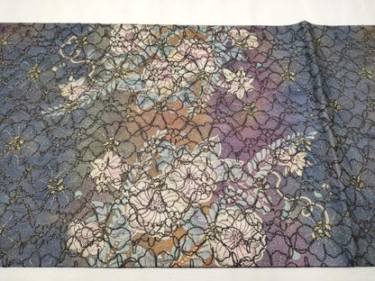 平和屋着物●太鼓柄袋帯　総刺繍　辻が花　正絹　逸品　CAAU9488hy