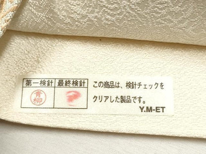平和屋着物●六通柄袋帯 唐織 作家物 七宝花文 銀糸 正絹 逸品 CAAU9495hy
