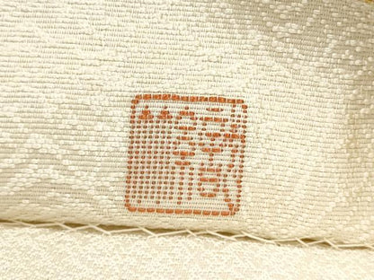 平和屋着物●六通柄袋帯 唐織 作家物 七宝花文 銀糸 正絹 逸品 CAAU9495hy