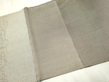 平和屋着物●太鼓柄袋帯 地紙草花文 金彩 正絹 逸品 CAAU9537hy