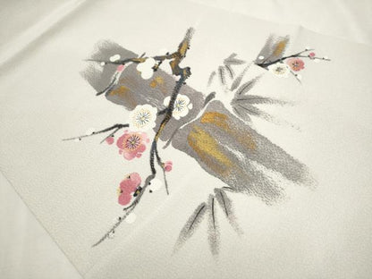 平和屋着物●京友禅作家　山科春宣　九寸名古屋帯　松竹梅　金彩　正絹　逸品　CAAU9564hy