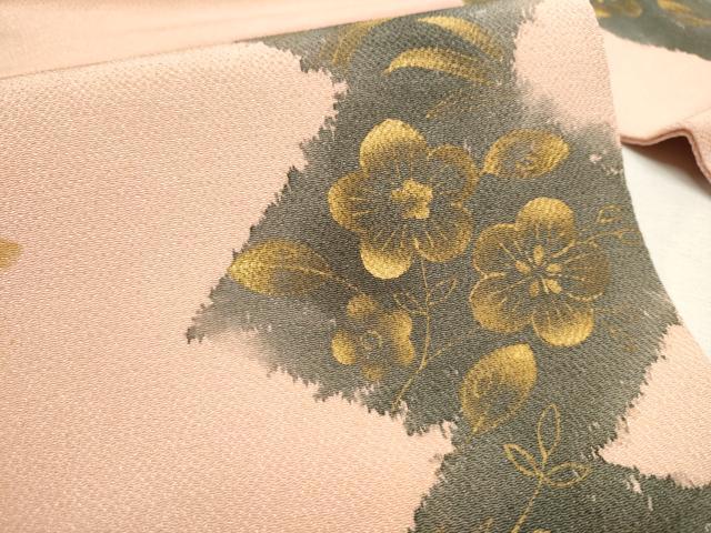 平和屋着物●九寸名古屋帯　辻が花　金彩　鬼しぼ縮緬　正絹　逸品　CAAU9567hy