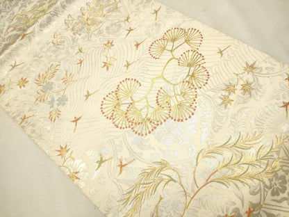 平和屋着物●西陣の名門　本家加納　六通柄袋帯　花鳥文　金糸　正絹　逸品　CAAU9591hy