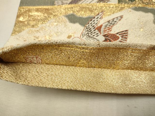平和屋着物●染彩芸術の巨匠　皆川月華　六通柄袋帯　飛鳥文　金糸　正絹　逸品　CAAU9592hy