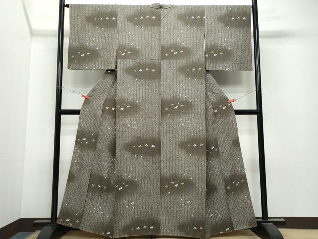 平和屋着物●上質な小紋 舞花文 正絹 逸品 CAAU9623vf
