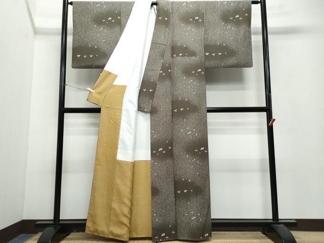 平和屋着物●上質な小紋 舞花文 正絹 逸品 CAAU9623vf