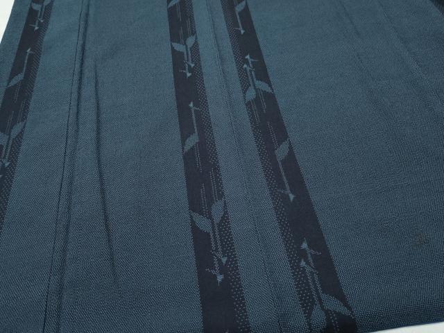 平和屋着物●本塩沢　群鶴間道　正絹　逸品　CAAU9630vf