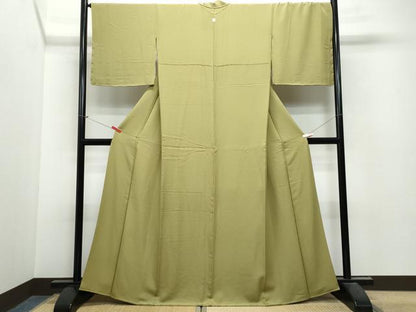 平和屋着物●上質な色無地 利休茶色 正絹 逸品 CAAU9637vf