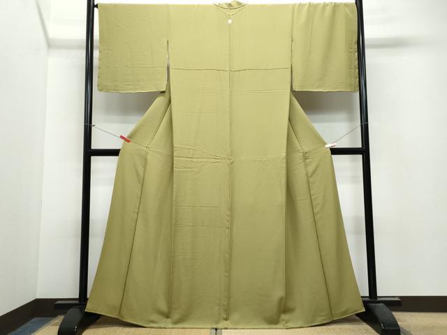 平和屋着物●上質な色無地 利休茶色 正絹 逸品 CAAU9637vf