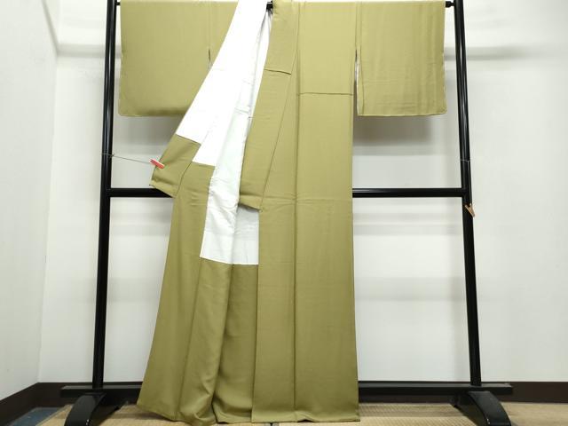 平和屋着物●上質な色無地 利休茶色 正絹 逸品 CAAU9637vf