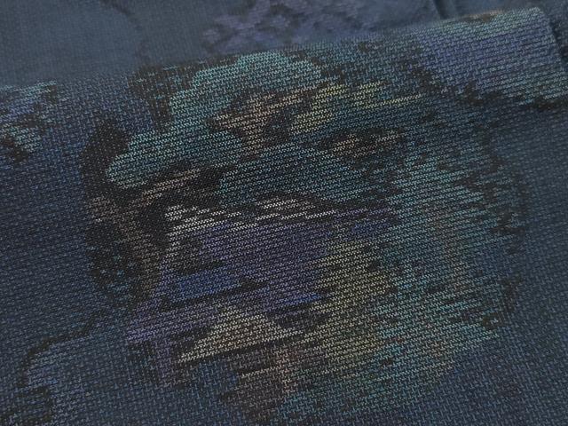 平和屋着物●本場大島紬 9マルキ 雪輪風景草木文 正絹 逸品 未使用 CAAU9638vf
