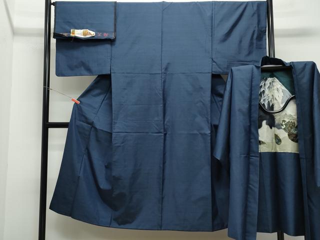 平和屋着物●男性 本場大島紬 アンサンブル 100亀甲 総詰め 正絹 逸品 CAAU9656vf