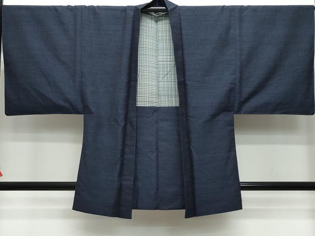 平和屋着物●男性　結城紬　アンサンブル　杢　正絹　逸品　CAAU9660vf