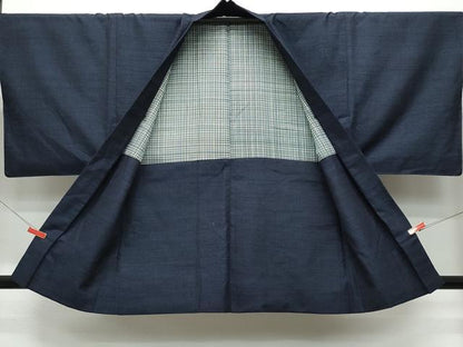 平和屋着物●男性　結城紬　アンサンブル　杢　正絹　逸品　CAAU9660vf