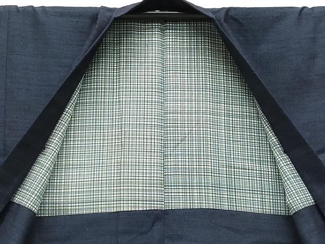平和屋着物●男性　結城紬　アンサンブル　杢　正絹　逸品　CAAU9660vf