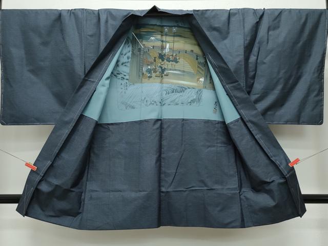 平和屋着物●男性　本場大島紬　アンサンブル　100亀甲　総詰め　正絹　逸品　CAAU9661vf