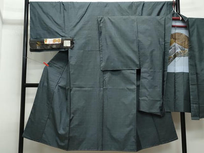 平和屋着物●男性 本場大島紬 アンサンブル 100亀甲 総詰め 証紙付き 正絹 逸品 CAAU9665vf