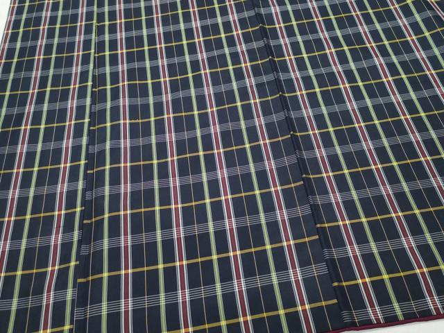 平和屋着物●本場縞大島紬　格子柄　正絹　逸品　CAAU9689vf