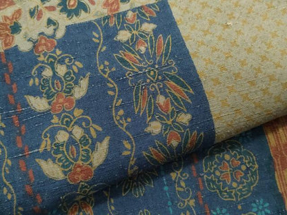平和屋着物●上質な紬 吉祥花文 正絹 逸品 CAAU9691vf