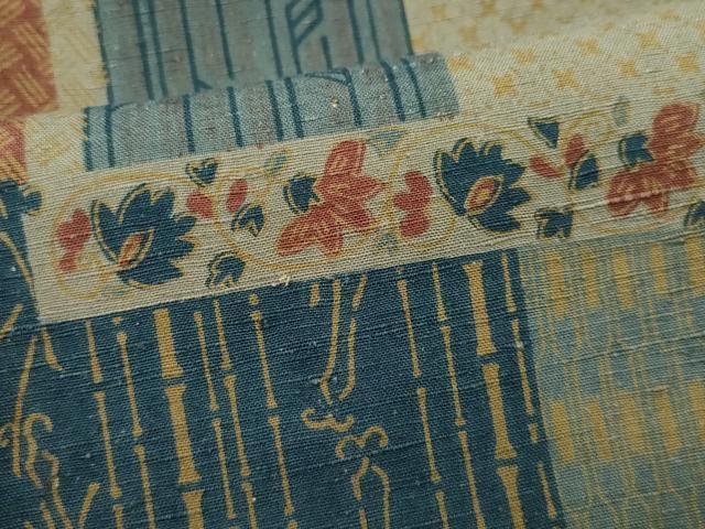 平和屋着物●上質な紬 吉祥花文 正絹 逸品 CAAU9691vf