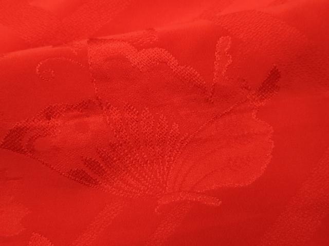 平和屋着物●振袖用長襦袢　無双仕立て　絞り　花蝶地紋　半衿刺繍　正絹　逸品　CAAU9695vf