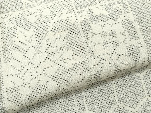 平和屋着物●本塩沢 110亀甲 色紙亀甲花唐草文 正絹 逸品 CAAU9709vf