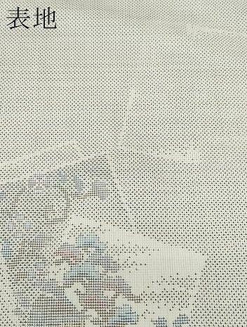 平和屋着物●本場大島紬 白大島 9マルキ 風景草花文 正絹 逸品 CAAU9725vf
