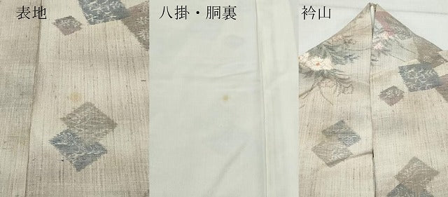 平和屋着物●小千谷紬 吉祥草花文 正絹 逸品 CAAU9731vf