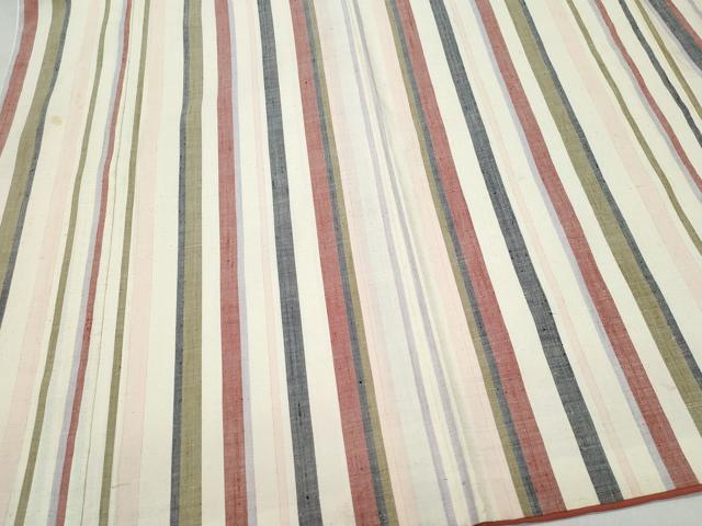 平和屋着物●上質な紬　縞　正絹　逸品　CAAU9732vf