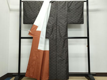 平和屋着物●本場大島紬 麻の葉文 正絹 逸品 CAAU9736vf