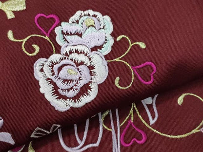 平和屋着物●女性 行灯袴 総刺繍 花唐草文 葡萄色 卒業式 洗える着物 未使用 洗える着物 CAAU9743vf